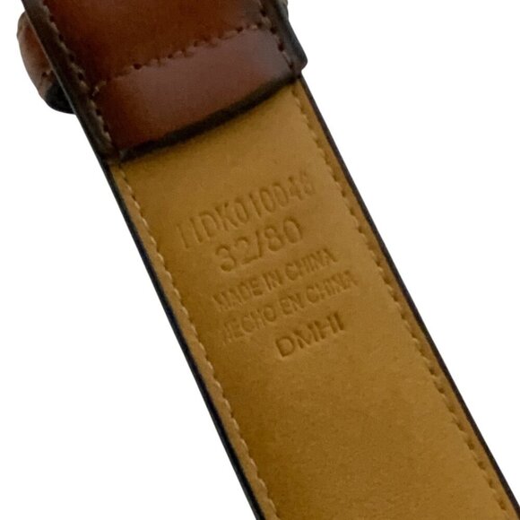 Dockers Mens Dress Belt Size 32 Brown Smooth Leather Silvertone Buckle - Picture 5 of 7